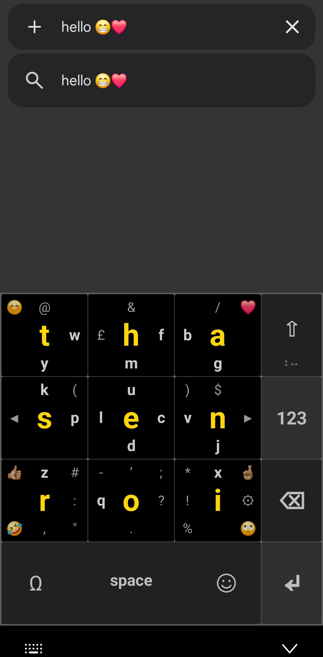 Squirkey with larger keys and characters
